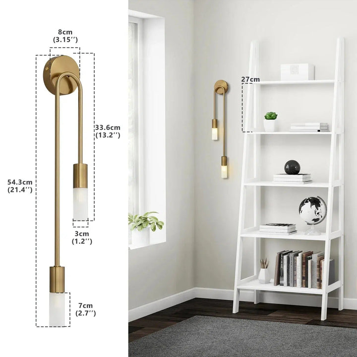 MarinaGlow | Elegant Contemporary Metal Bathroom Wall Light Fixture | Kalsten