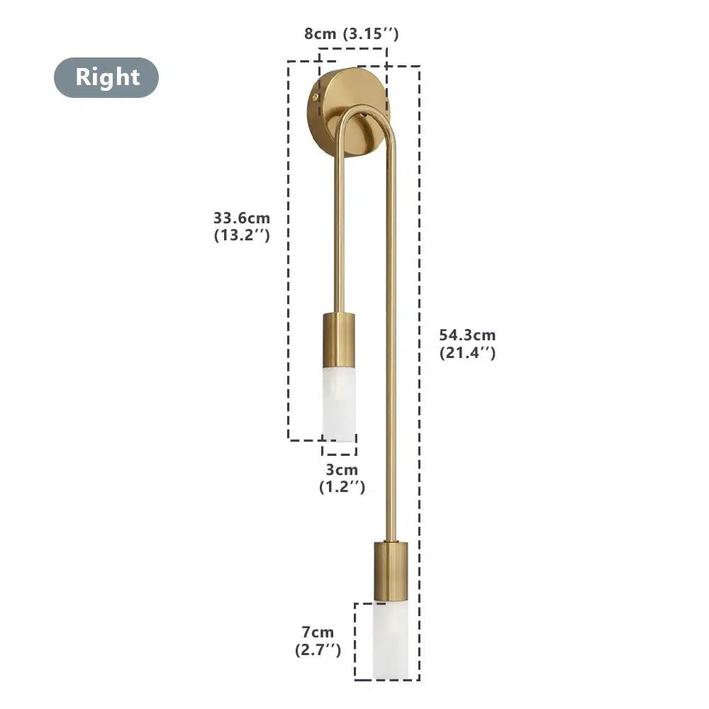 MarinaGlow | Elegant Contemporary Metal Bathroom Wall Light Fixture | Kalsten