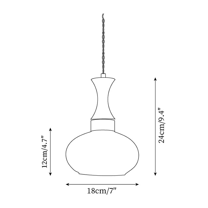 Pendant Light Glass 7 in Brown Dining Room Kitchen Island Ceiling Lamp Adjustable Height | Kalsten