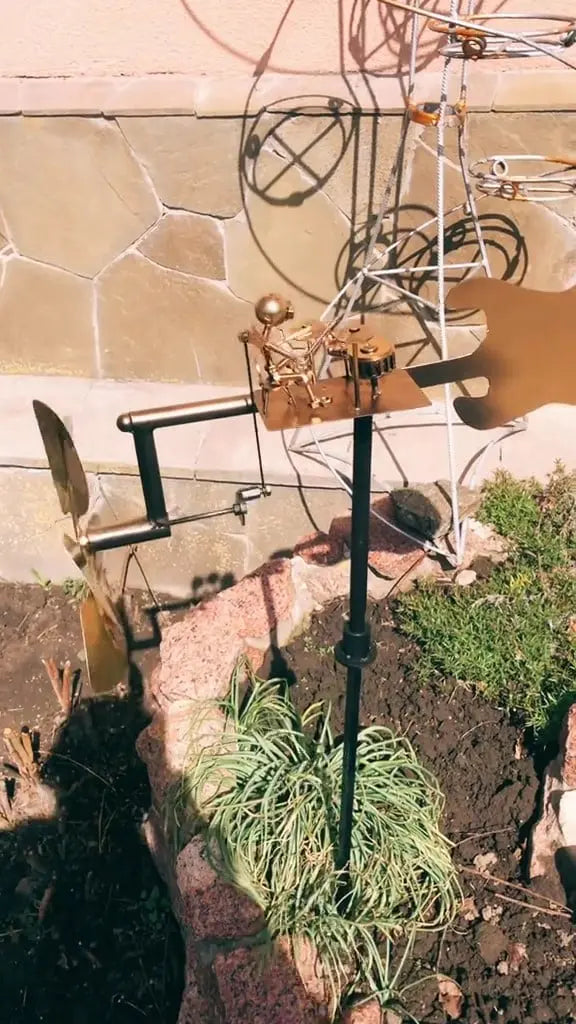 Kalsten | Metal Windmill "Rock Band" – Moving Garden Decor with Character