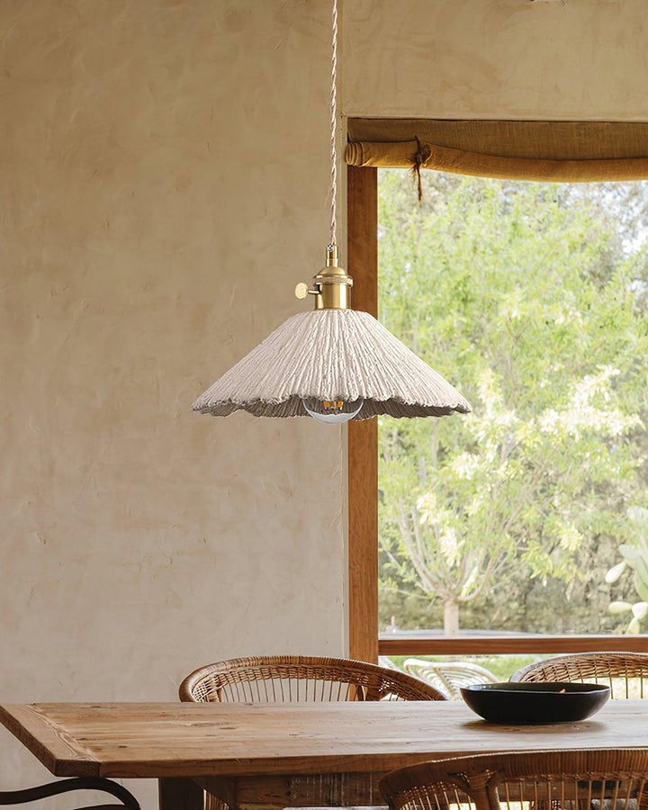 Pendant Light Cement 9.8 in Adjustable Modern Dining Room Kitchen Island Hanging Ceiling Lamp | Kalsten