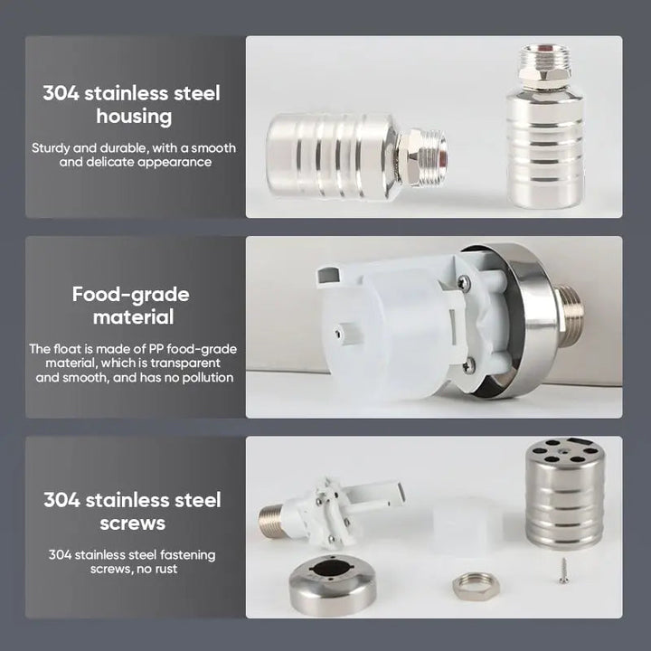 Kalsten | Mini Float Valve | Automatic Water Level Control | Stainless Steel | 10–150 PSI | Compact