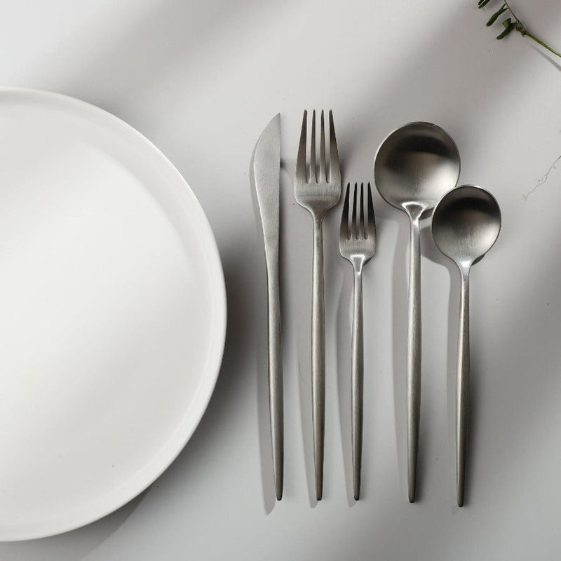 Minimalist Luxury Cutlery Set – 20 pieces, Titanium & Stainless Steel Noxord