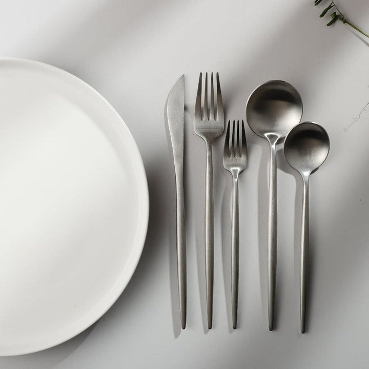 Minimalist Luxury Cutlery Set – 20 pieces, Titanium & Stainless Steel Noxord