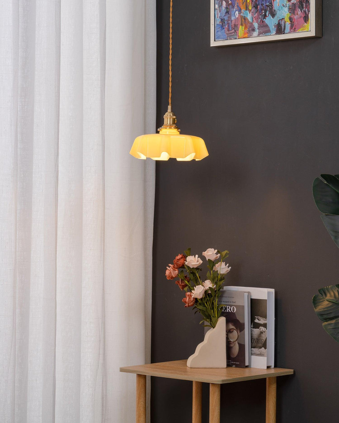 French Flower Droplight Pendant Swag Light | Noxord