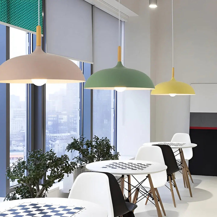 Scandinavian Elegance: Luxury Oak Ceiling Lamp with LED Lighting Noxord