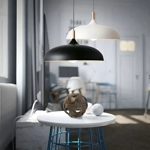 Scandinavian Elegance: Luxury Oak Ceiling Lamp with LED Lighting Noxord