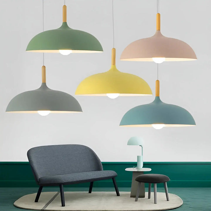 Scandinavian Elegance: Luxury Oak Ceiling Lamp with LED Lighting Noxord
