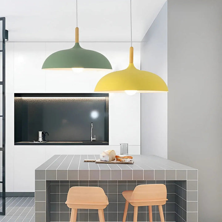 Scandinavian Elegance: Luxury Oak Ceiling Lamp with LED Lighting Noxord