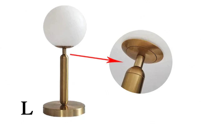 Stylish Brass & Glass LED Table Lamp – GlowSphere Noxord