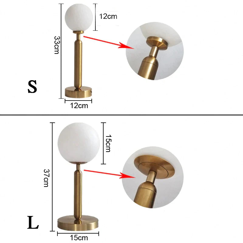 Stylish Brass & Glass LED Table Lamp – GlowSphere Noxord