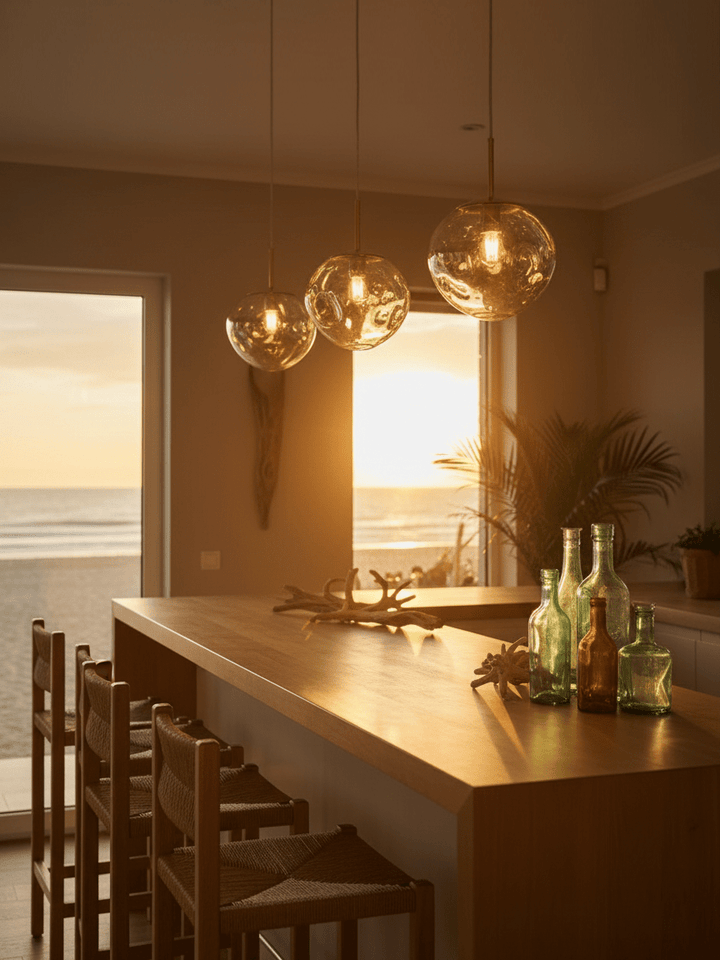 Modern Lava Pendant Lamp 7 in Copper Chrome Gold Ceiling Dining Lighting Mirror Effect Hanging Fixture | Kalsten