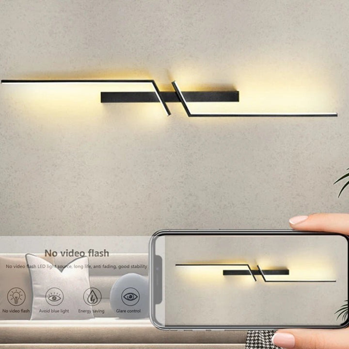 Striped LED Wall Lamp – Modern 3-Color Dimmable Design