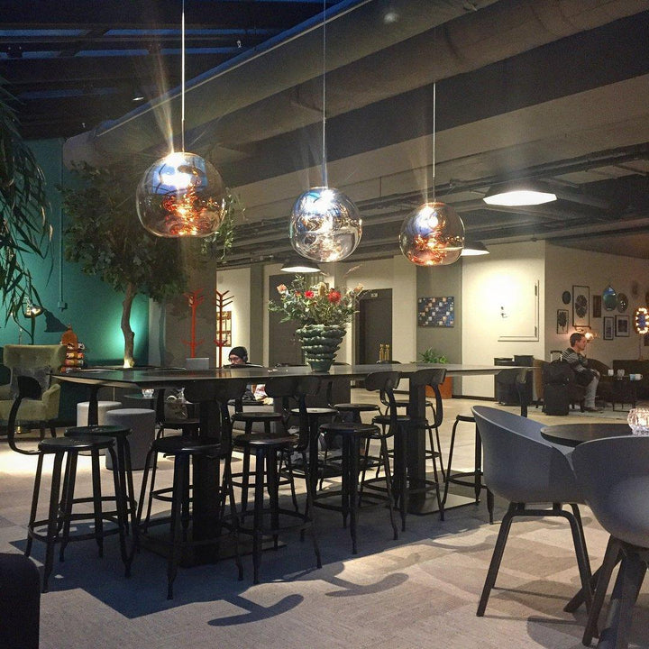 Modern Lava Pendant Lamp 7 in Copper Chrome Gold Ceiling Dining Lighting Mirror Effect Hanging Fixture | Kalsten