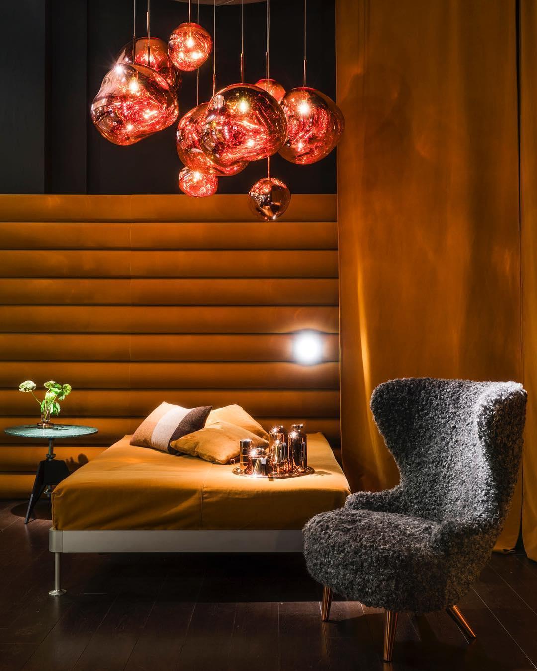 Modern Lava Pendant Lamp 7 in Copper Chrome Gold Ceiling Dining Lighting Mirror Effect Hanging Fixture | Kalsten