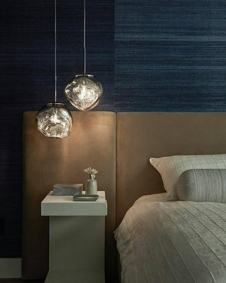 Modern Lava Pendant Lamp 7 in Copper Chrome Gold Ceiling Dining Lighting Mirror Effect Hanging Fixture | Kalsten