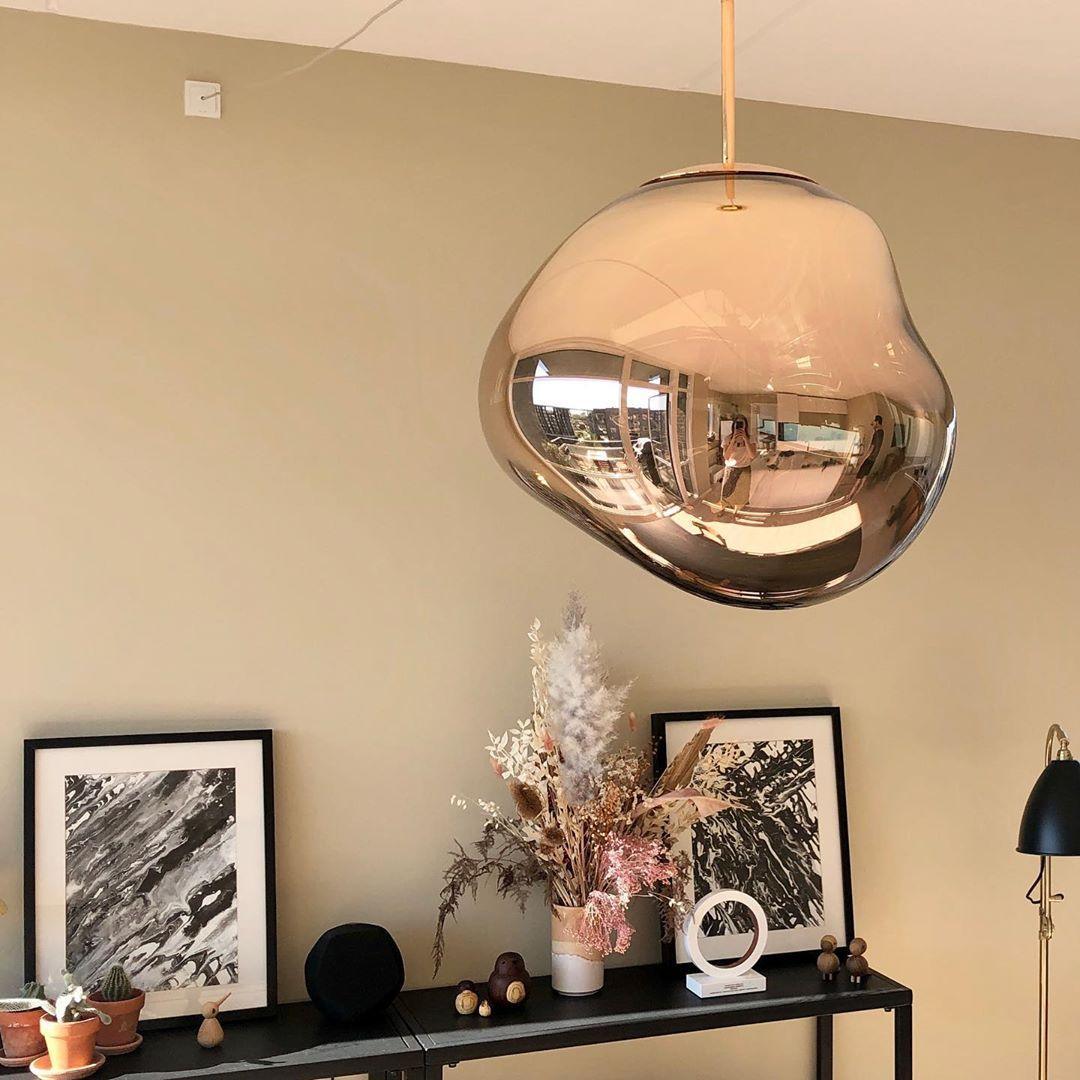 Modern Lava Pendant Lamp 7 in Copper Chrome Gold Ceiling Dining Lighting Mirror Effect Hanging Fixture | Kalsten