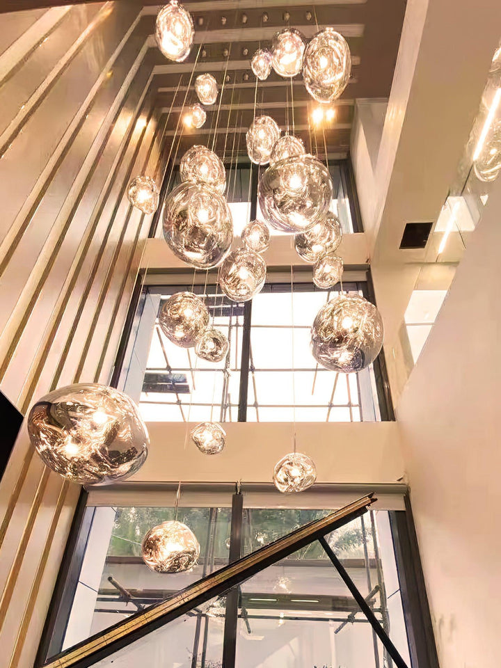 Modern Lava Pendant Lamp 7 in Copper Chrome Gold Ceiling Dining Lighting Mirror Effect Hanging Fixture | Kalsten