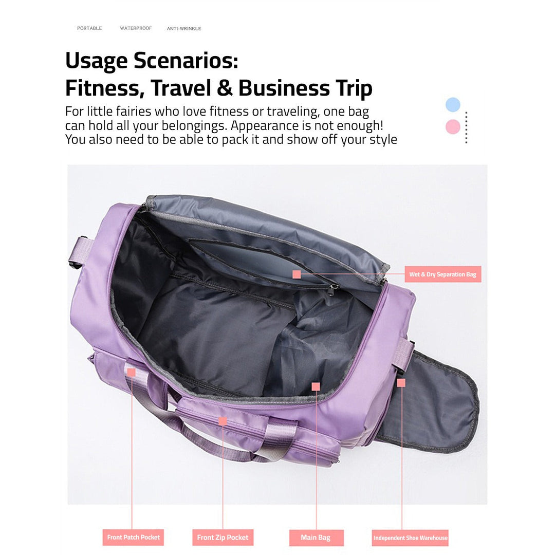 Kalsten | Traventix Travel Bag with Multiple Compartments | Waterproof & Lightweight | Sports, Fitness & Weekend Bag for Men & Women