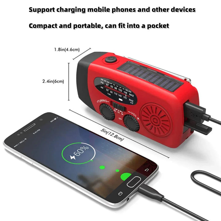 Buy Multifunctional Emergency Radio – Charging Function with LED Flashlight and Hand Generator for Mobile Phones – Best Emergency Radio | Kalsten