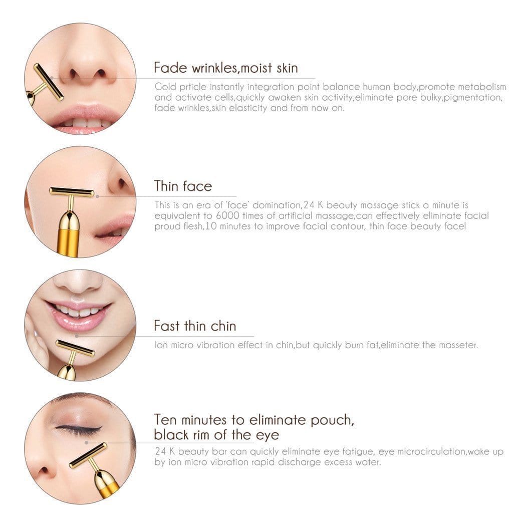 Facial T-Bar Gold Massager | Kalsten