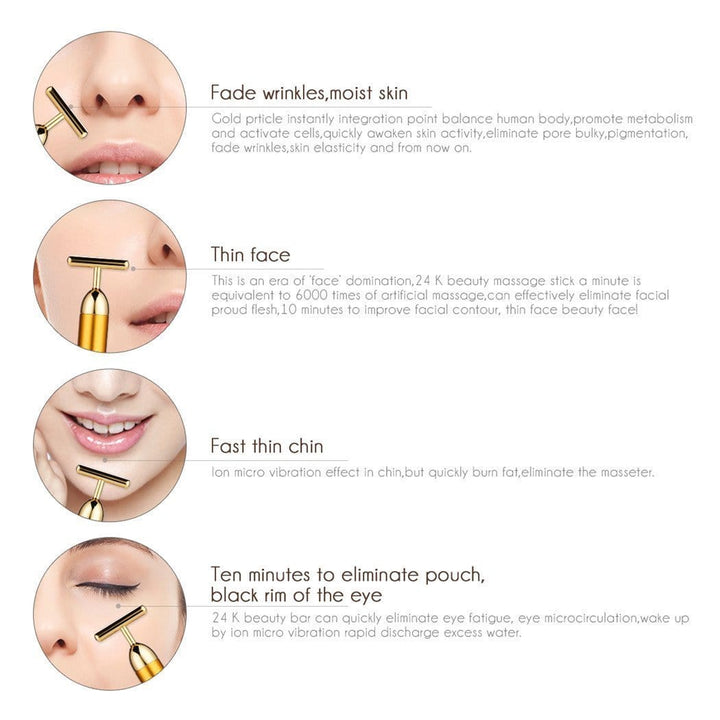 Facial T-Bar Gold Massager | Kalsten