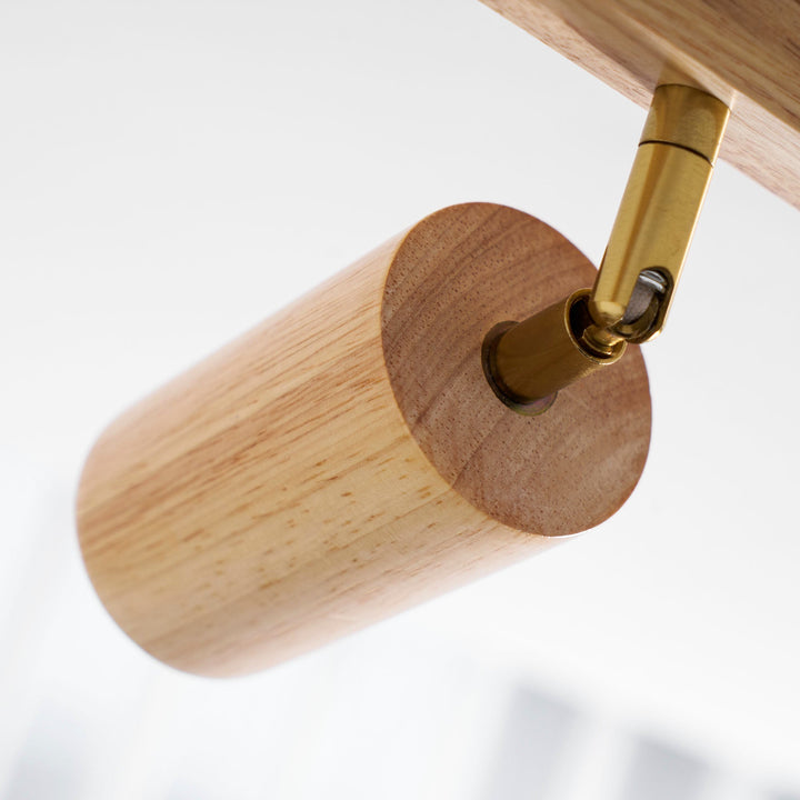 Wood Pendant Track Light 4 Heads 39.4 in Indoor Ceiling Wall Rustic Modern Lamp | Kalsten