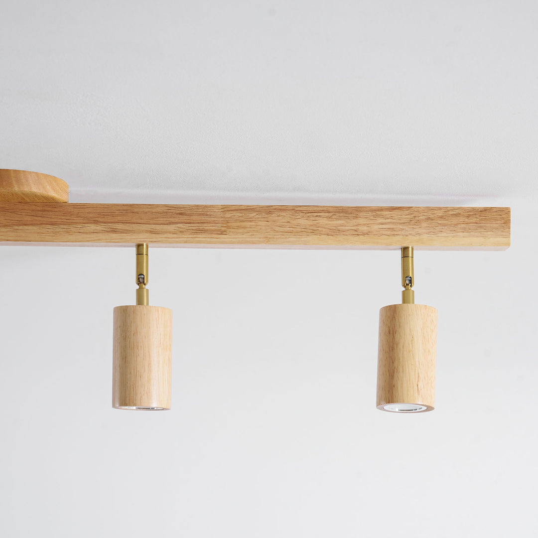 Wood Pendant Track Light 4 Heads 39.4 in Indoor Ceiling Wall Rustic Modern Lamp | Kalsten