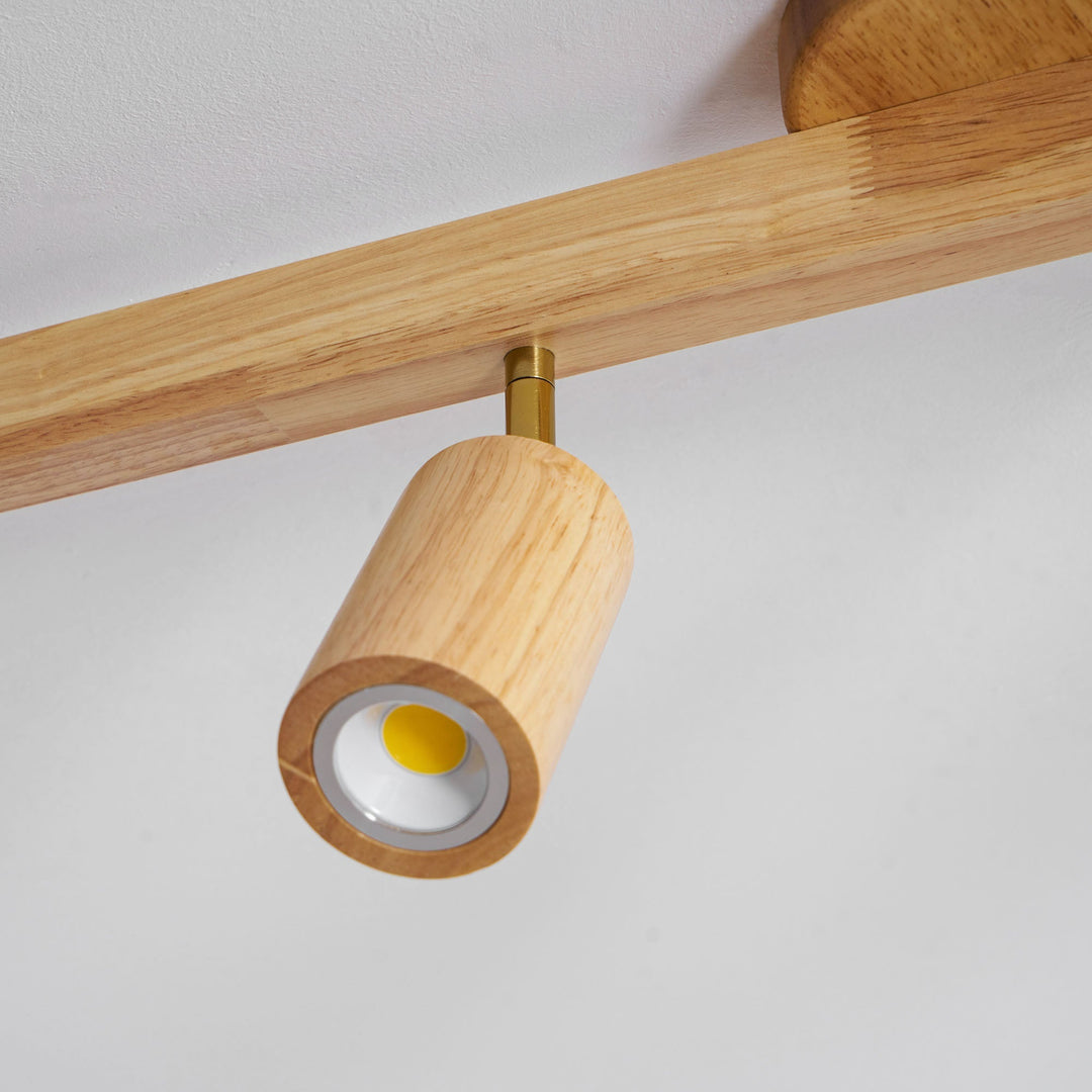 Wood Pendant Track Light 4 Heads 39.4 in Indoor Ceiling Wall Rustic Modern Lamp | Kalsten