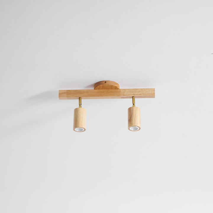 Wood Pendant Track Light 4 Heads 39.4 in Indoor Ceiling Wall Rustic Modern Lamp | Kalsten