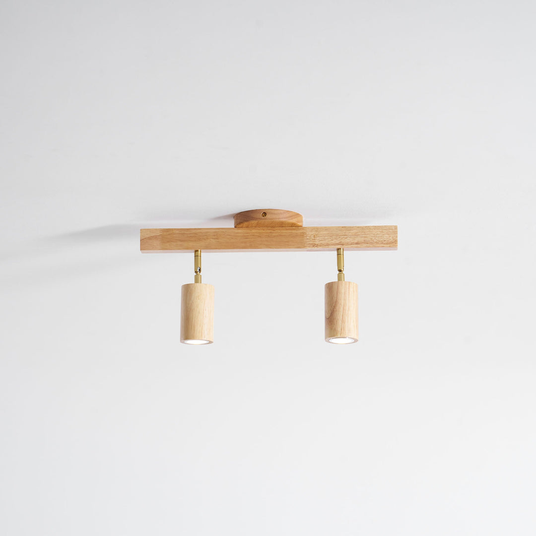 Wood Pendant Track Light 4 Heads 39.4 in Indoor Ceiling Wall Rustic Modern Lamp | Kalsten