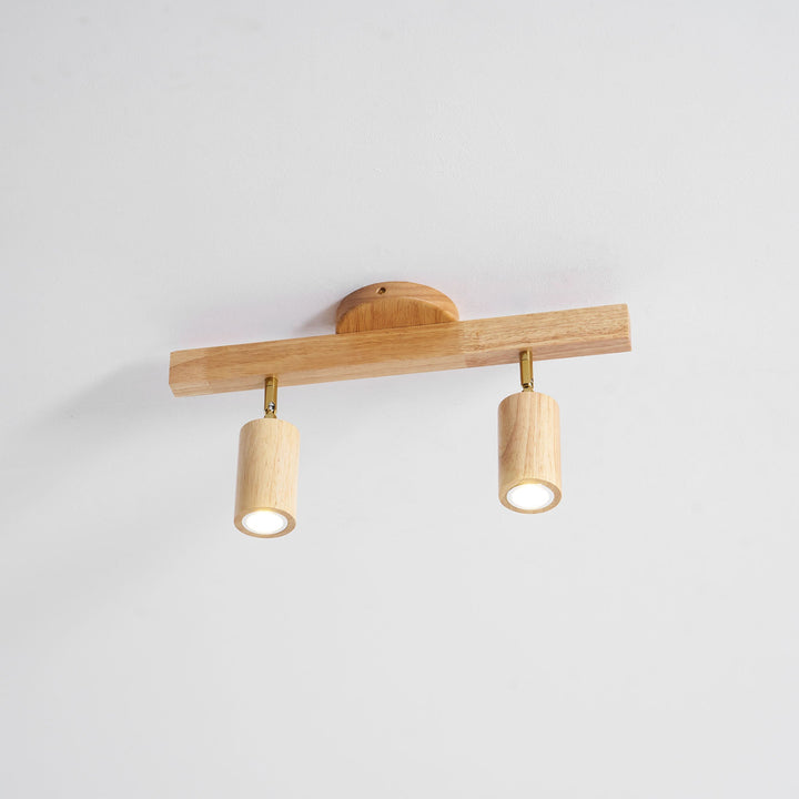 Wood Pendant Track Light 4 Heads 39.4 in Indoor Ceiling Wall Rustic Modern Lamp | Kalsten