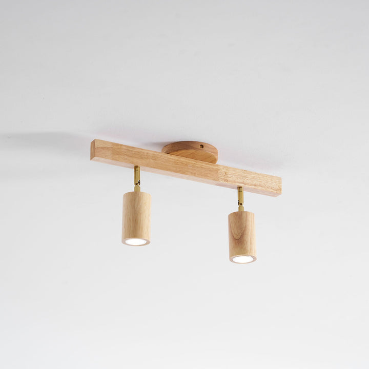 Wood Pendant Track Light 4 Heads 39.4 in Indoor Ceiling Wall Rustic Modern Lamp | Kalsten
