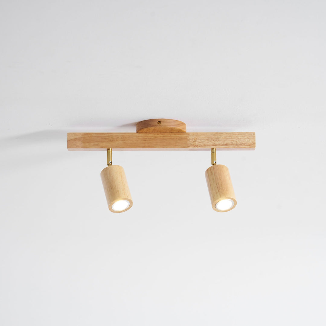 Wood Pendant Track Light 4 Heads 39.4 in Indoor Ceiling Wall Rustic Modern Lamp | Kalsten