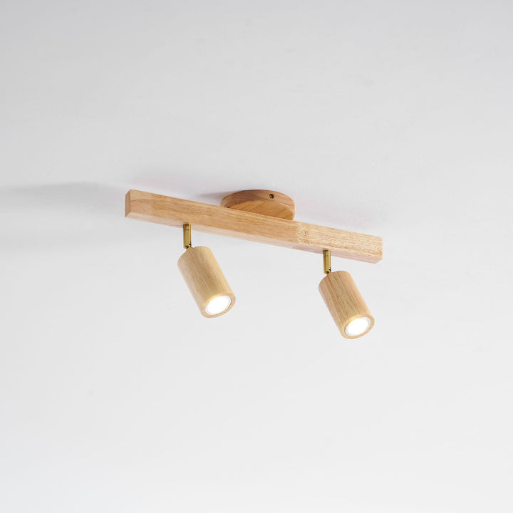 Wood Pendant Track Light 4 Heads 39.4 in Indoor Ceiling Wall Rustic Modern Lamp | Kalsten