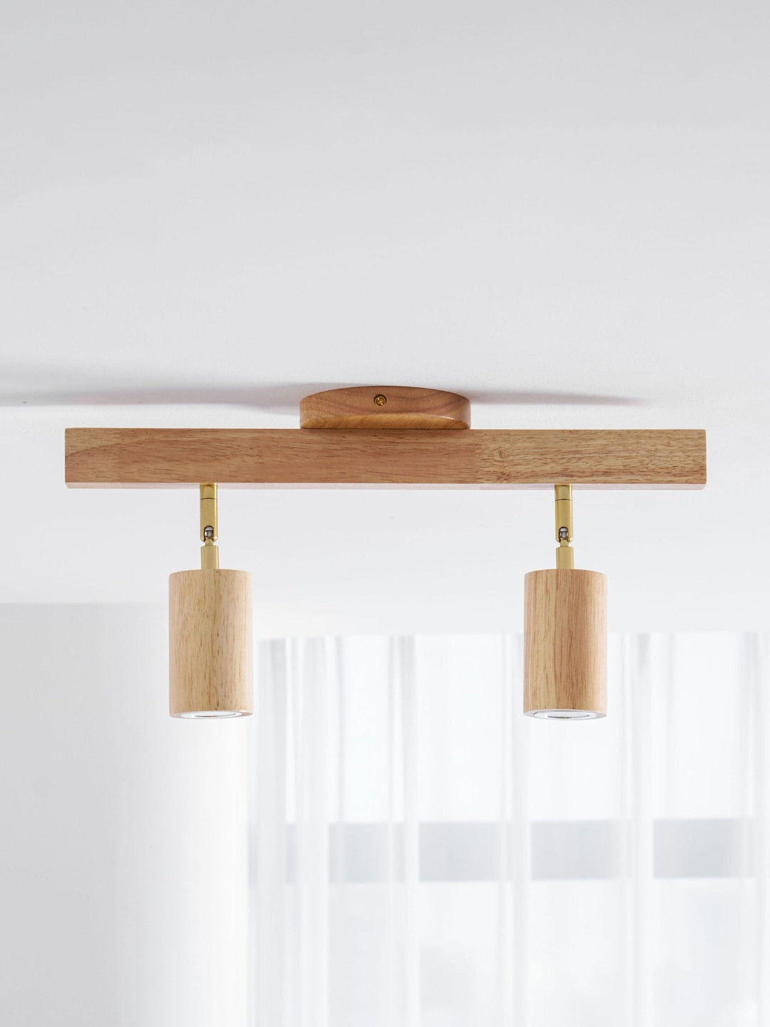 Wood Pendant Track Light 4 Heads 39.4 in Indoor Ceiling Wall Rustic Modern Lamp | Kalsten