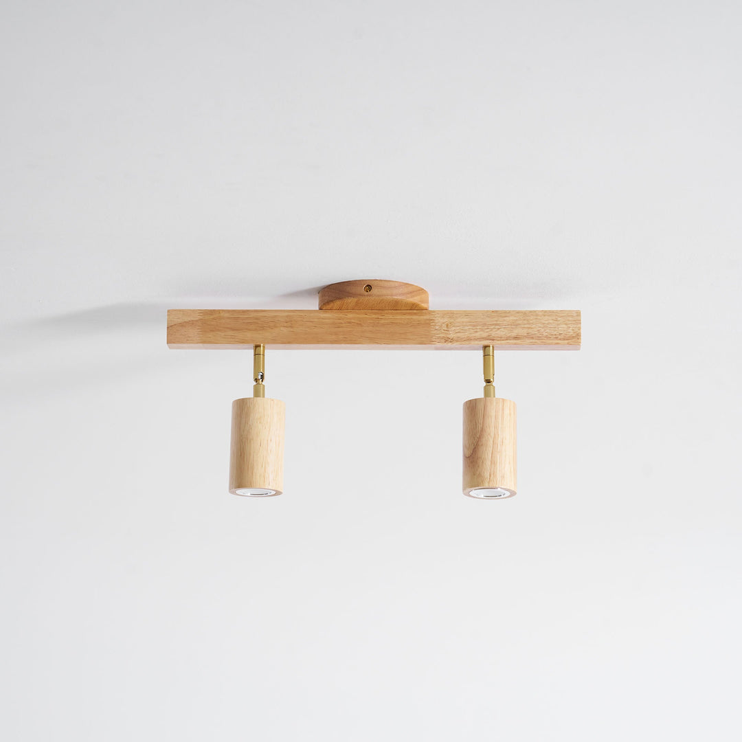 Wood Pendant Track Light 4 Heads 39.4 in Indoor Ceiling Wall Rustic Modern Lamp | Kalsten