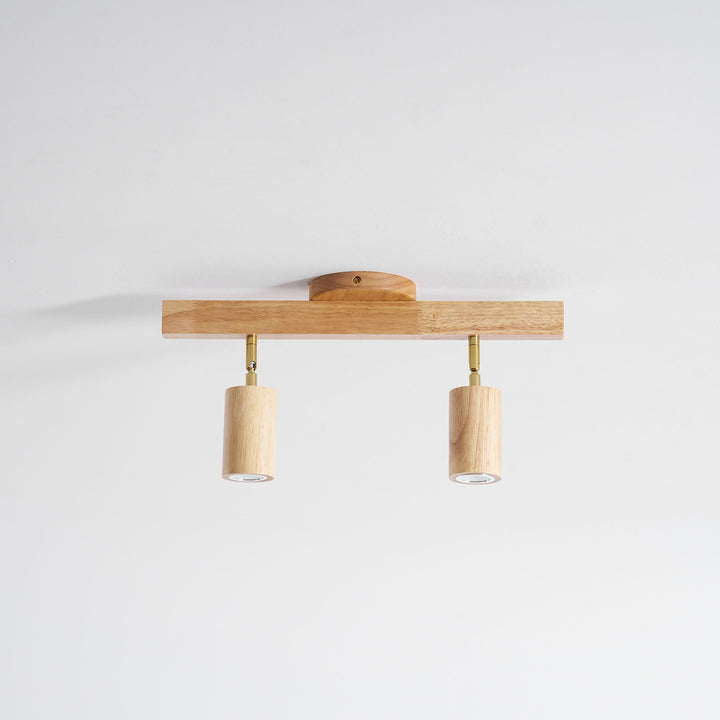 Wood Pendant Track Light 4 Heads 39.4 in Indoor Ceiling Wall Rustic Modern Lamp | Kalsten