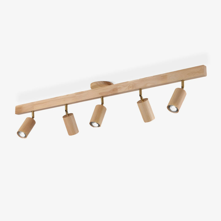 Wood Pendant Track Light 4 Heads 39.4 in Indoor Ceiling Wall Rustic Modern Lamp | Kalsten