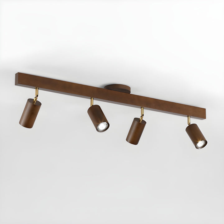 Wood Pendant Track Light 4 Heads 39.4 in Indoor Ceiling Wall Rustic Modern Lamp | Kalsten