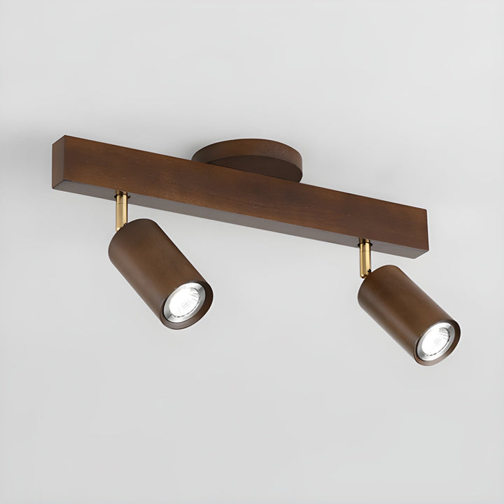 Wood Pendant Track Light 4 Heads 39.4 in Indoor Ceiling Wall Rustic Modern Lamp | Kalsten
