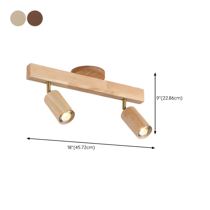 Wood Pendant Track Light 4 Heads 39.4 in Indoor Ceiling Wall Rustic Modern Lamp | Kalsten