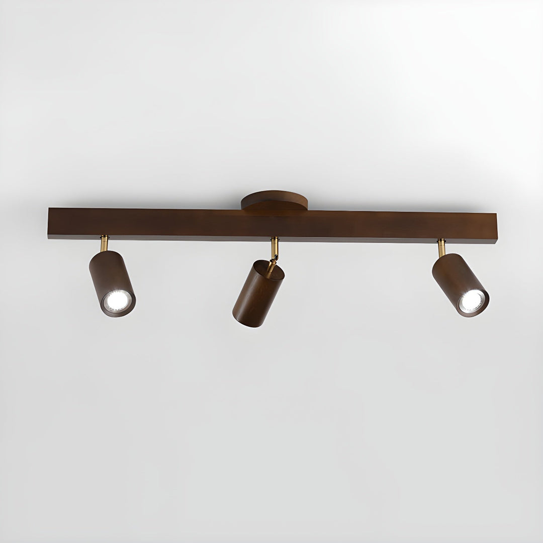 Wood Pendant Track Light 4 Heads 39.4 in Indoor Ceiling Wall Rustic Modern Lamp | Kalsten