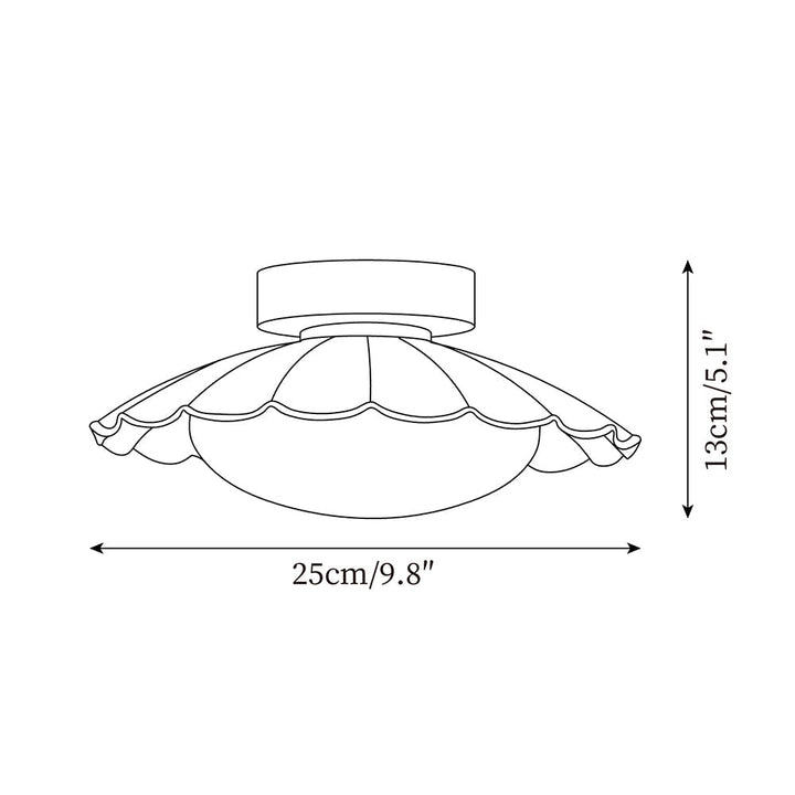Ceiling Light Metal PE 9.8 in Flush Mount Bedroom Living Room Soft Ambient Lighting Scalloped Modern Indoor Fixture | Kalsten