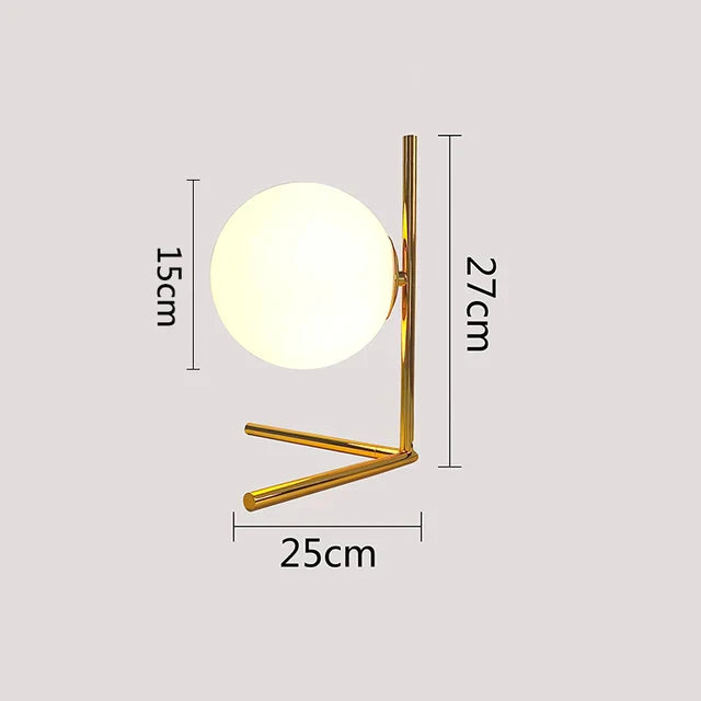 Nordic LED table lamp with glass sphere – Minimalist design for living room and bedroom | Kalsten