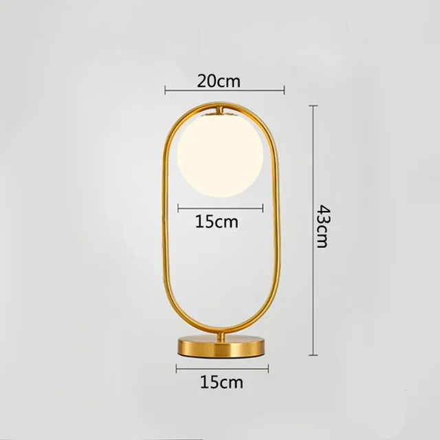 Nordic LED table lamp with glass sphere – Minimalist design for living room and bedroom | Kalsten