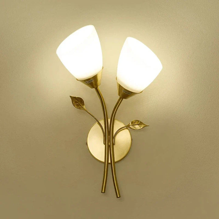 Requirements wall lamp in vintage style with leaf motif – LED lamp for hallway & living room | Kalsten