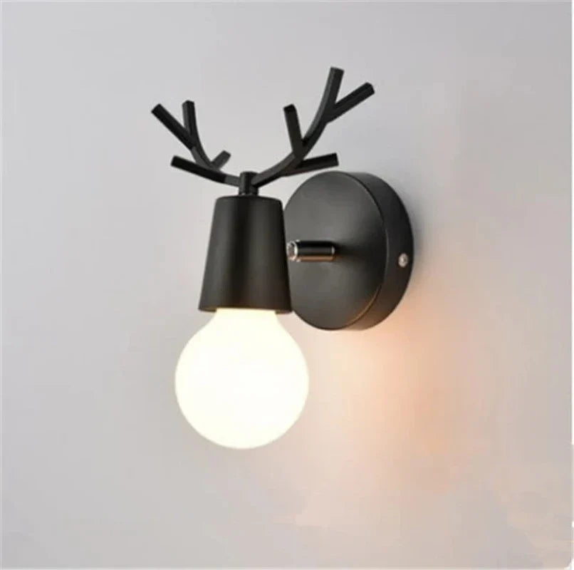 Modern Antler Wall Lamp – Wood and Metal LED Light for Children's Room & Living Room | Kalsten