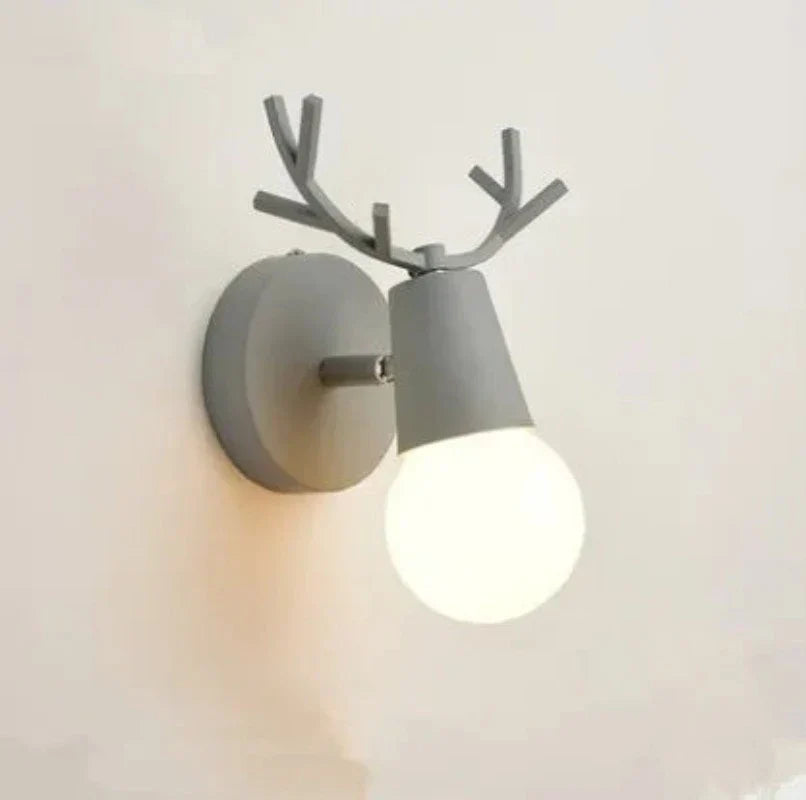 Modern Antler Wall Lamp – Wood and Metal LED Light for Children's Room & Living Room | Kalsten