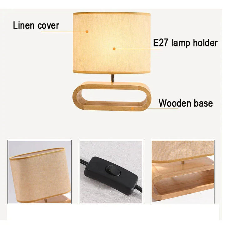 Scandinavian Wooden Table Lamp – Elegant and Handmade Noxord